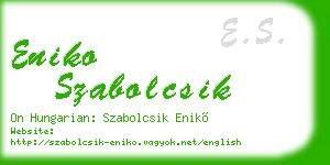 eniko szabolcsik business card